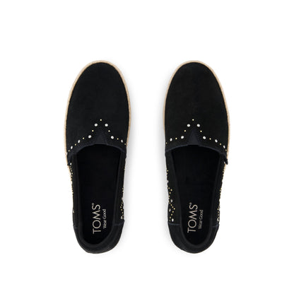 Valencia Platform Espadrille - Black Suede Top View