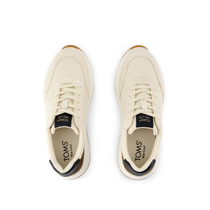 TRVL Lite Wedge Sneaker - Water Repellent Cream Cheetah Print Vintage Twill Top View