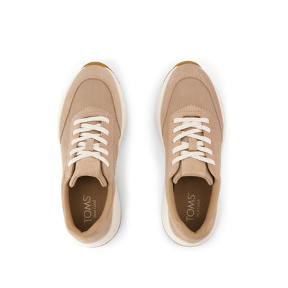 TRVL Lite Wedge Sneaker - Water Repellent Taupe Vintage Twill Top View