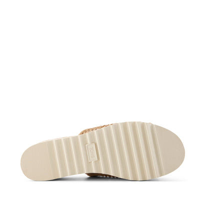 Diana Mule Wedge Sandal - Bronze Deco Basket Weave Bottom Sole View