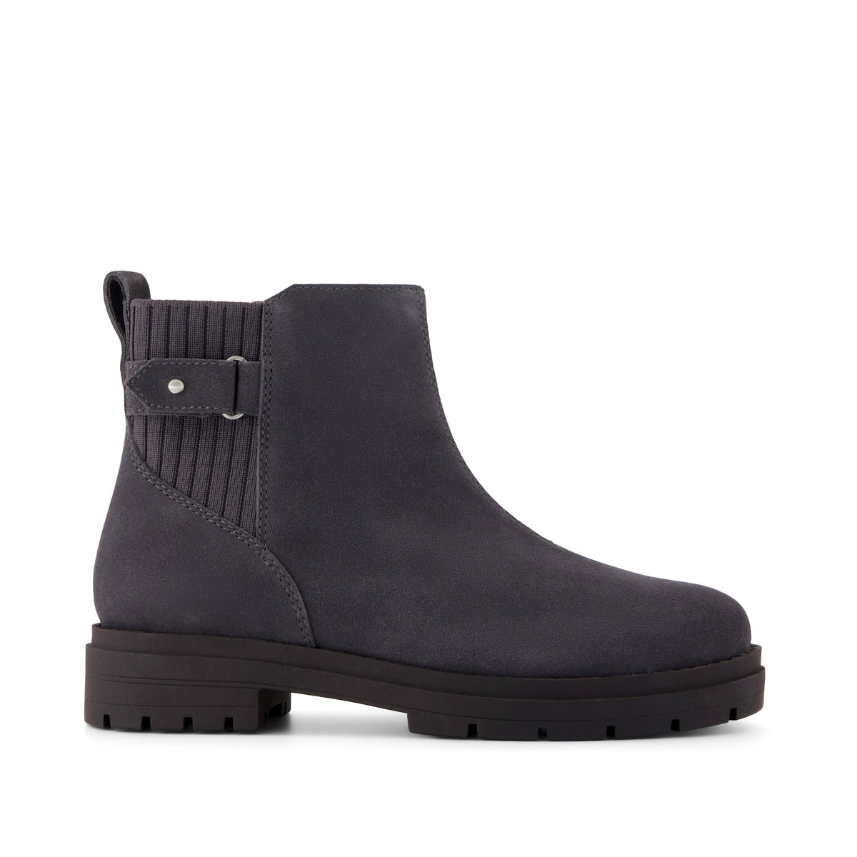 Astrid Boot - Water Repellent Forged Iron Suede Side View