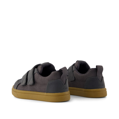 Cruz Double Strap Toddler Sneaker - Forged Iron Deboss Suede Back View
