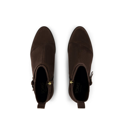 Stacey Ankle Bootie - Chocolate Brown Suede Top View