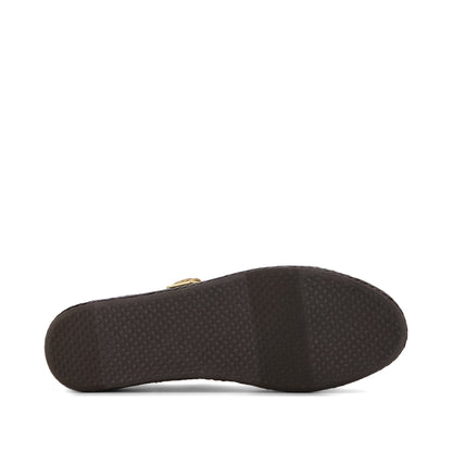 Carolina Mary Jane Espadrille - Toffee Textured Plaid Bottom Sole View