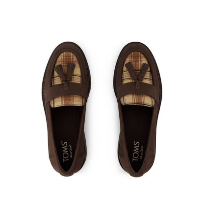Cara Tassel Loafer - Chocolate Brown Palid Top View