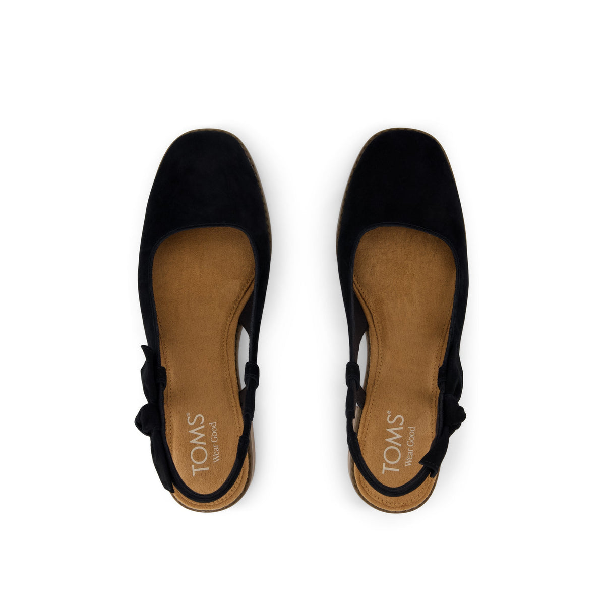 Jaclyn Slingback Bow Heel - Black Kid Suede Top View