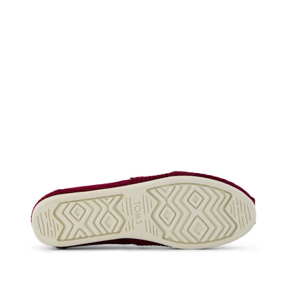 Alpargata Classic - Burgundy Cordurory Bottom Sole View