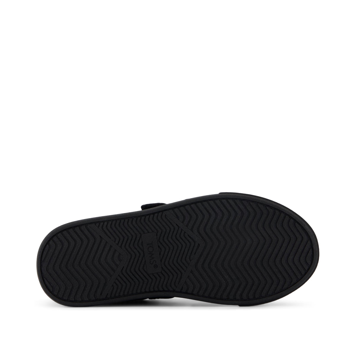 Cruz Double Strap Kids Sneaker - Black Microsuede Bottom Sole View