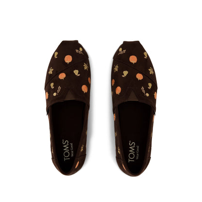 Alpargata Classic - Chocolate Brown w/ Pumpkins Top View