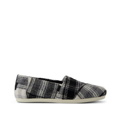 Alpargata Classic - Black Cozy Plaid Side View
