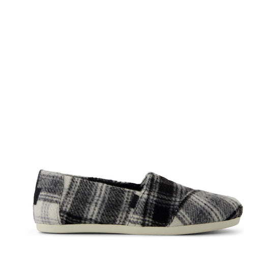 Alpargata Classic - Black Cozy Plaid Side View
