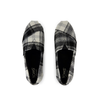 Alpargata Classic - Black Cozy Plaid Top View
