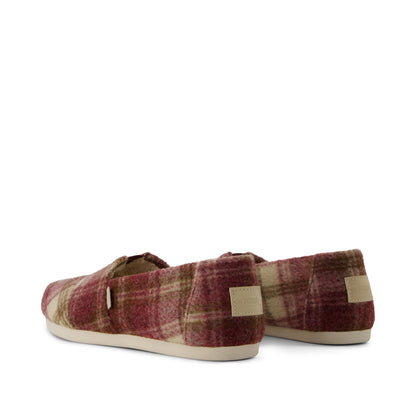 Alpargata Classic - Burgundy Cozy Plaid Back View