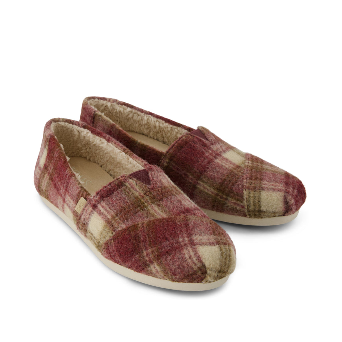 Alpargata Classic - Burgundy Cozy Plaid Front View