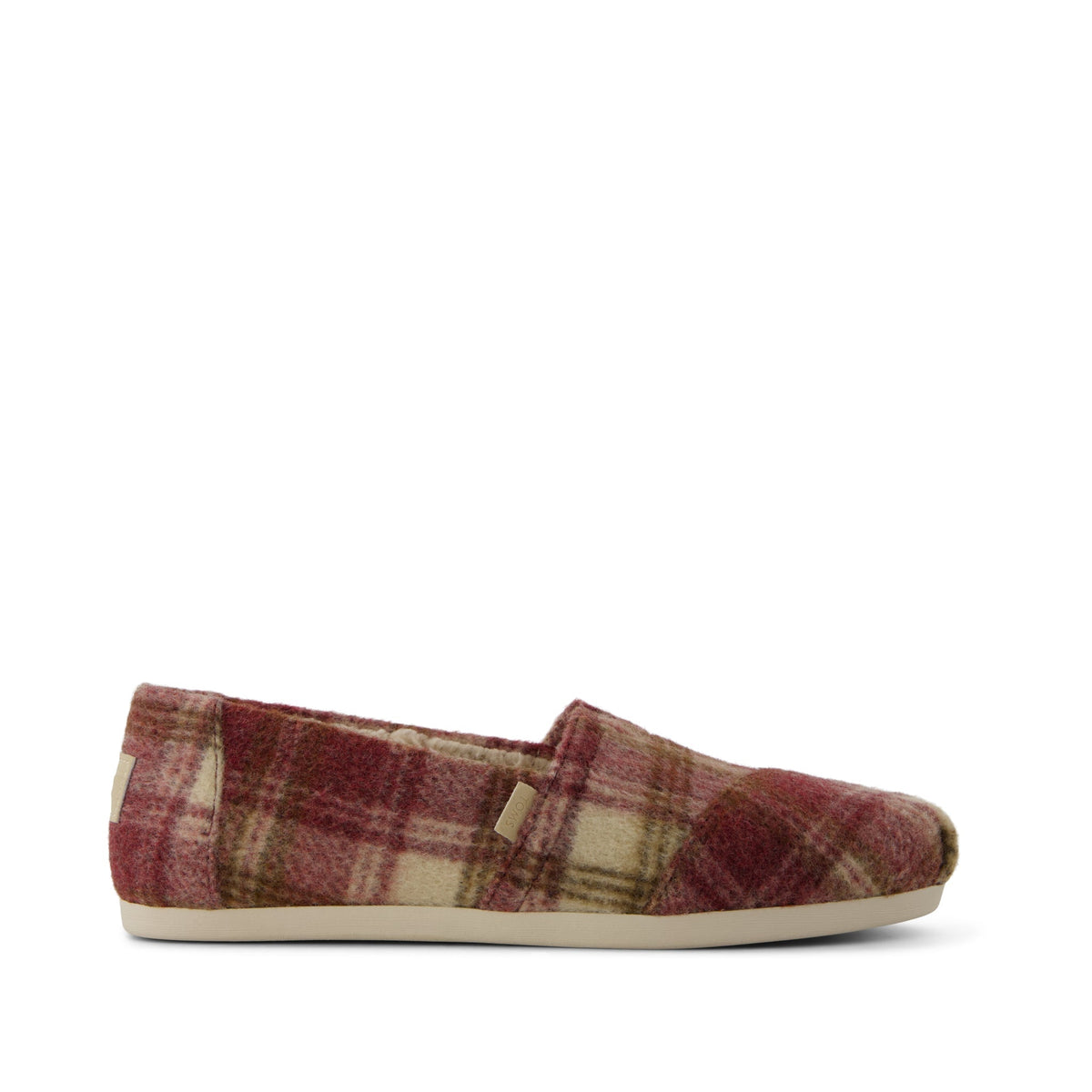 Alpargata Classic - Burgundy Cozy Plaid Side View