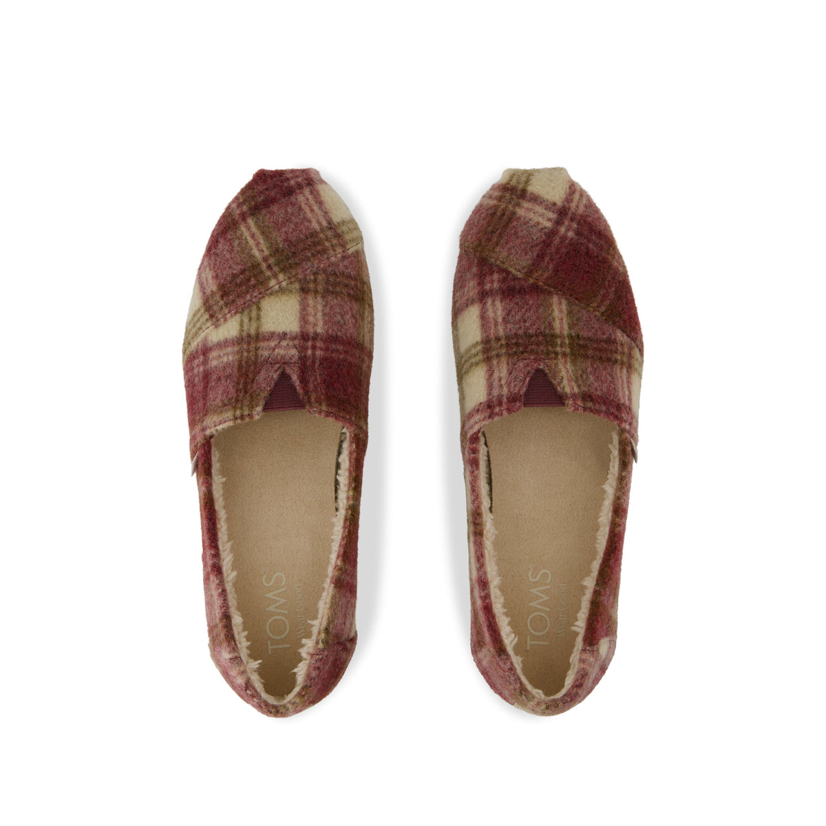 Alpargata Classic - Burgundy Cozy Plaid Top View