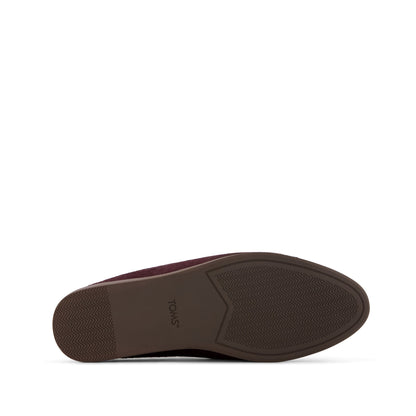 Amelia Mule - Dark Burgundy Hair Leather Bottom Sole View
