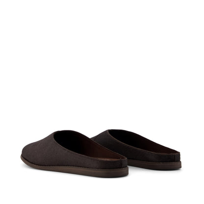 Amelia Mule - Chocolate Brown Hair Leather Back View