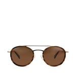 Sol Handcrafted Sunglasses - Gold-Brown Front View