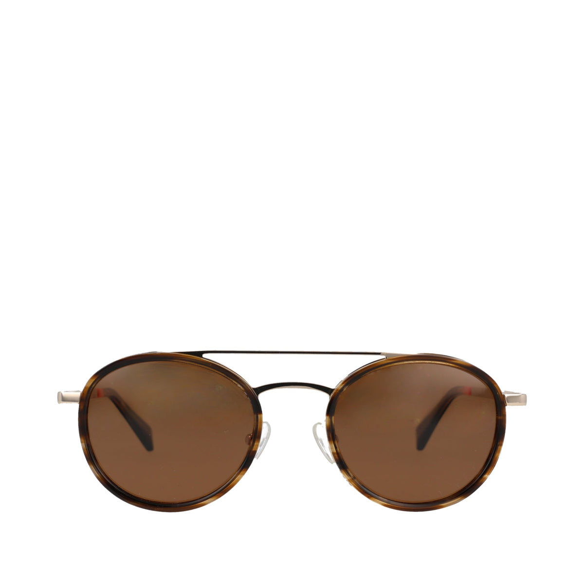 Sol Handcrafted Sunglasses - Gold-Brown Front View