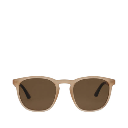 Silas Traveler Sunglasses - Shiny Oatmilk-Brown Front View