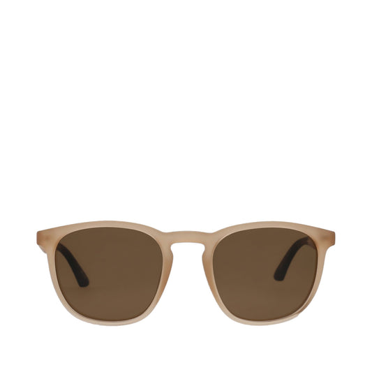 Silas Traveler Sunglasses - Shiny Oatmilk-Brown Front View
