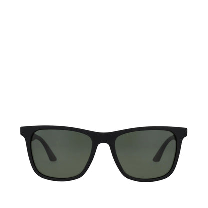 Roman Traveler Sunglasses - Black-Bottle Green Front View