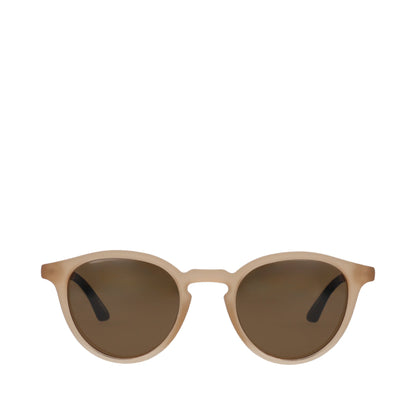 Jasper Traveler Sunglasses - Shiny Oatmilk-Brown Front View