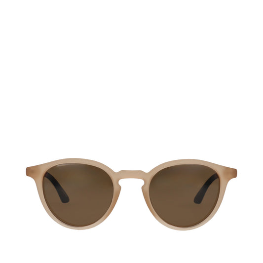 Jasper Traveler Sunglasses - Shiny Oatmilk-Brown Front View
