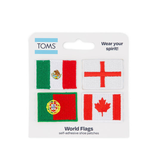 World Flags Mexico, England, Portugal, Canada Patches - Multi Front View