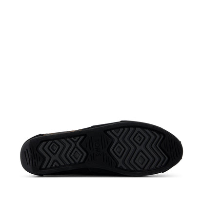 Alpargata Classic - Black Recycled Canvas Cat Print Bottom Sole View