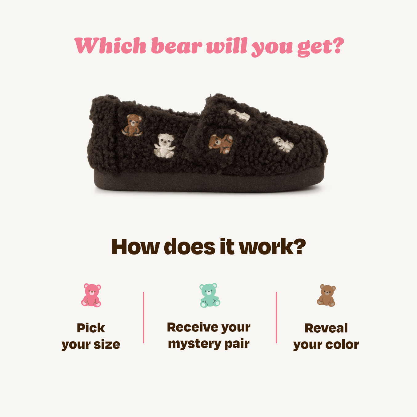 Mystery Bag Faux Shearling Teddy Bear Alpargata Classic Toddler Shoe