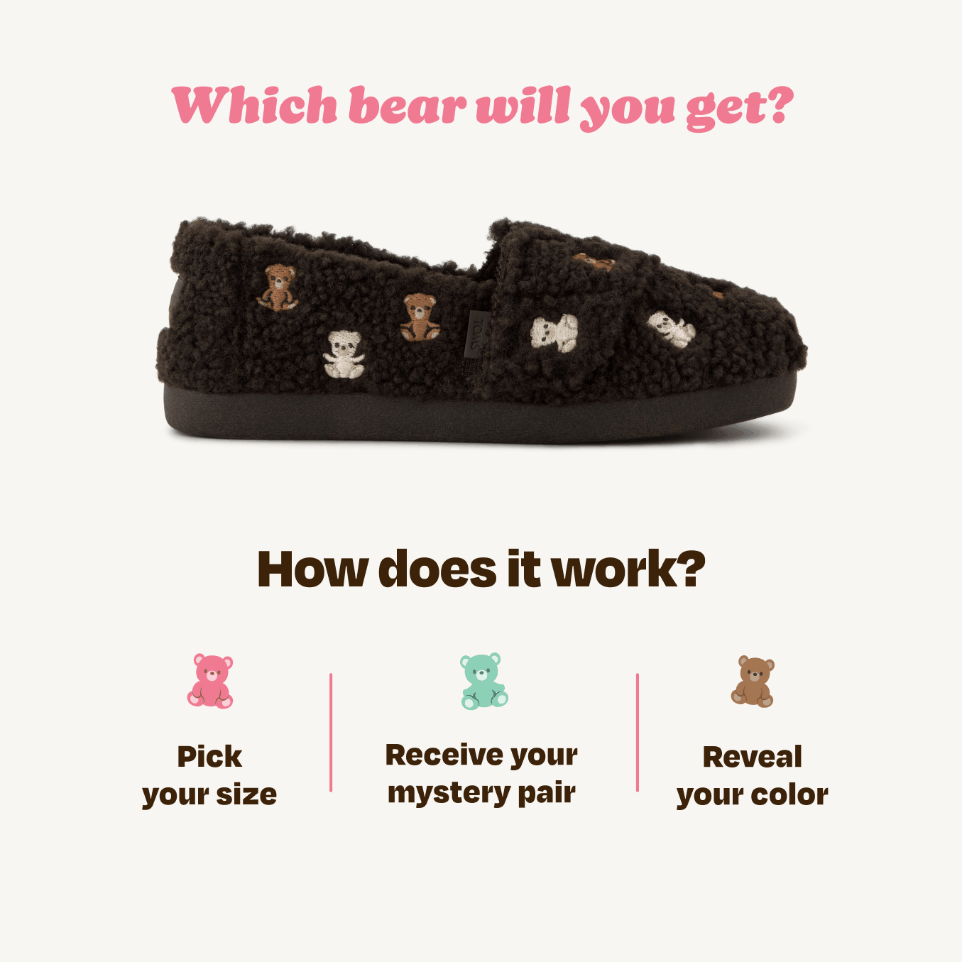 Mystery Bag Faux Shearling Teddy Bear Alpargata Classic Kids Shoe