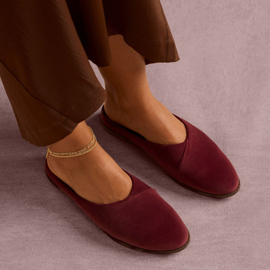 Womens Amelia Mule Dark Burgundy Premium Velvet